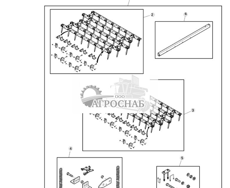Навесное оборудование, борона с остроконечными зубьями, 5-планочная, 29 футов 10 дюймов - ST756027 102.jpg